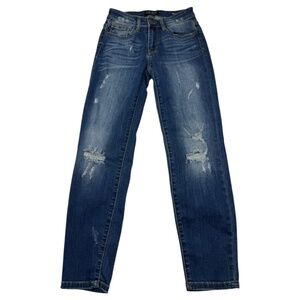 Judy Blue Relaxed Fit Distressed Blue Jeans